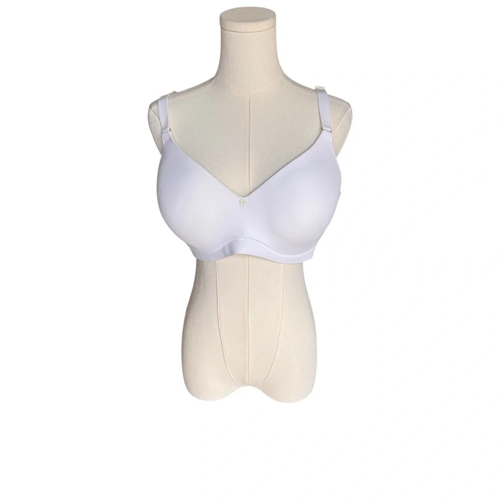 Honeylove - Crossover Bra White Wireless Smooth Support Sz 38 D